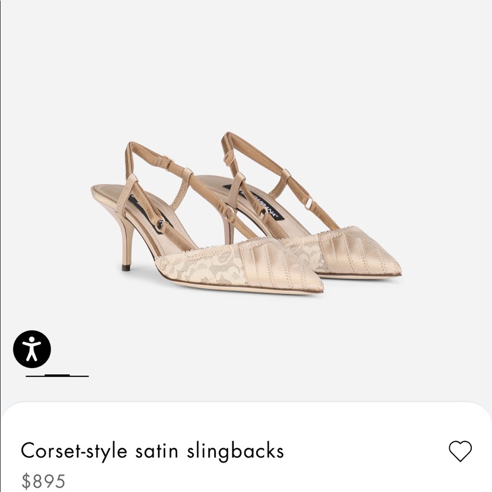 Corset-style satin slingbacks Dolce & Gabbana Authentic & Brand New
